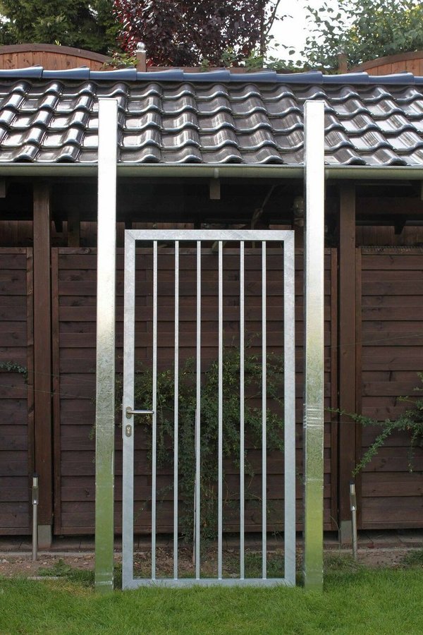 Einfahrtstor Hoftor Gartentür 1,17m x 2,00m Stabfüllung Tür feuerverzinkt Zaun